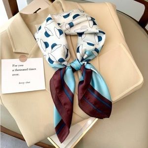 Satin Hair Scarf Women Handkerchief Printed Female Square Scarf